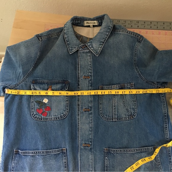 Madewell Strawberry Embroidered Workwear Jacket XL - Picture 4 of 6